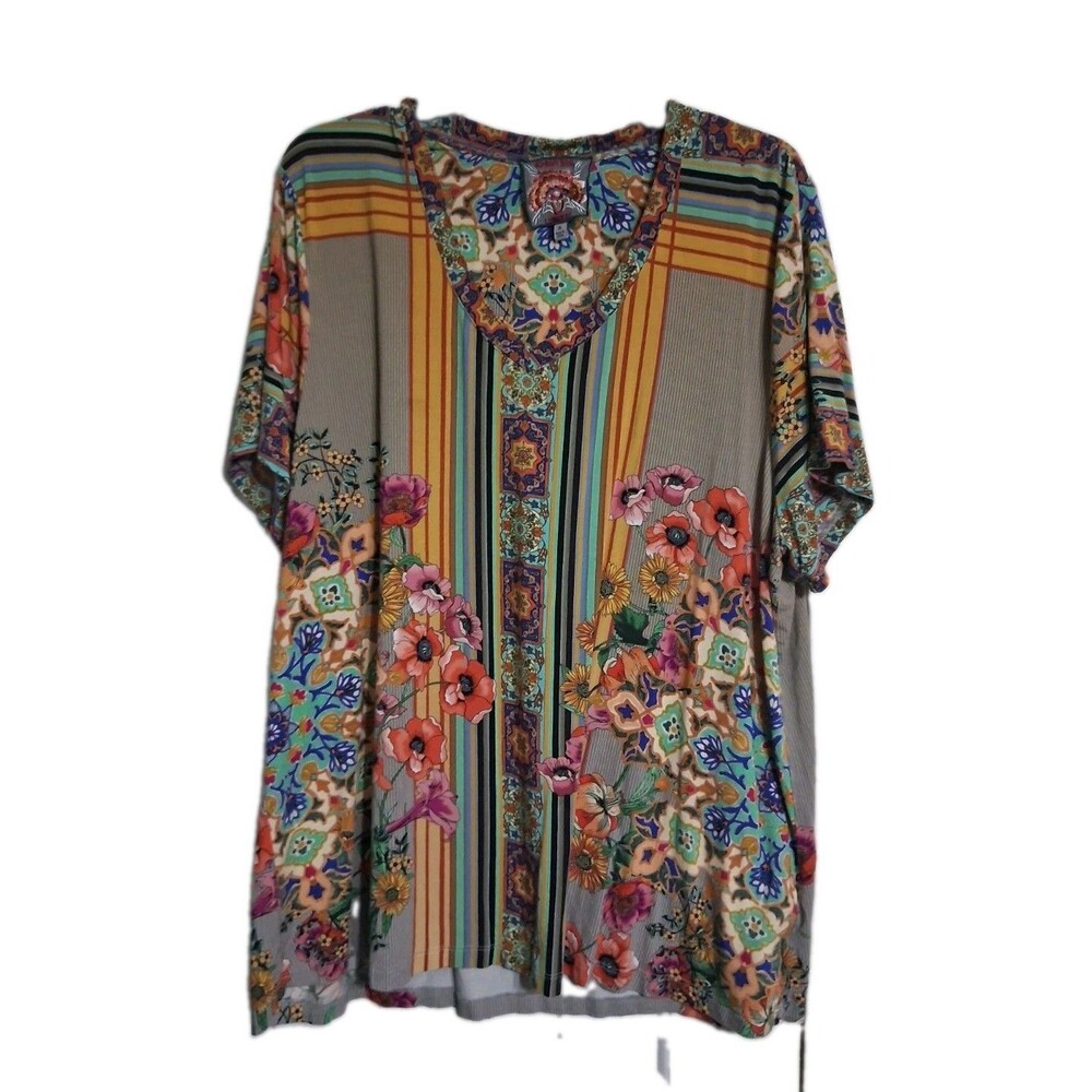 Women's Johnny Was Los Angeles Floral Tunic Top Size 2X